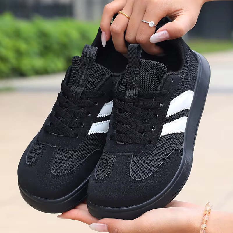 Baskets légères et confortables pour femmes, chaussures de sport à lacets rayées, baskets vertes déc