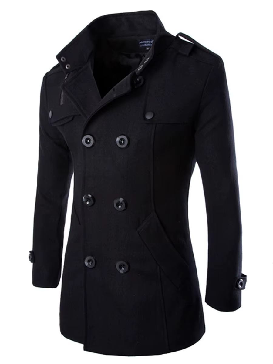 Hommes pardessus Trench manteaux hiver mâle pois manteaux Double boutonnage laine et mélanges mantea
