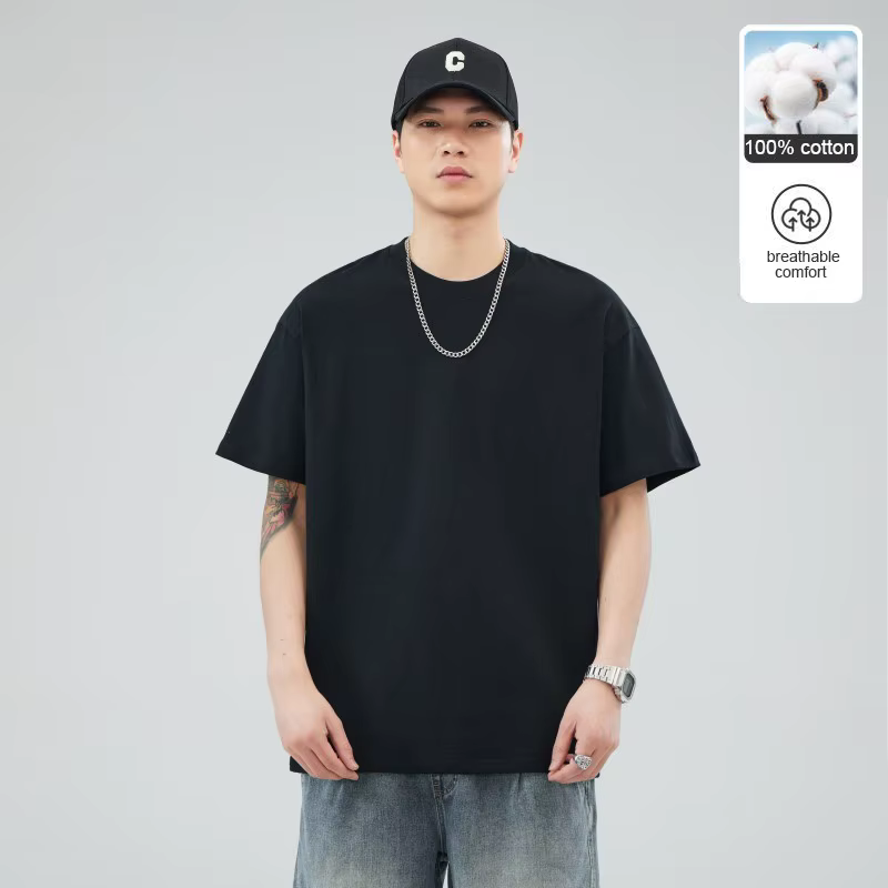 Homme t-shirts 100% coton de haute qualité nouvelle marque d'été hauts classique plaine col rond man
