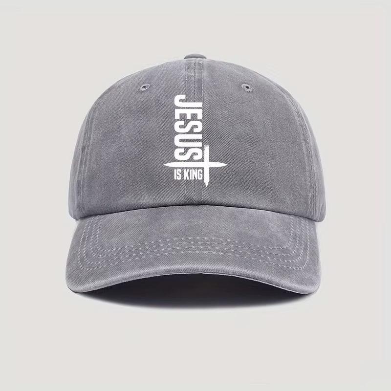 Casquette de baseball unisexe avec imprimé Jesus Is King, 100% polyester, convient aux hommes et aux