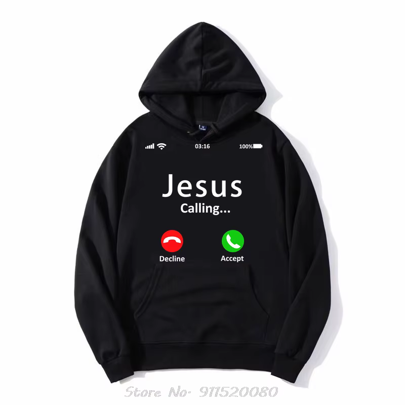 Sweat-shirt graphique Jésus appelle chrétien, sweat à capuche zippé, streetwear en coton, vêtements 