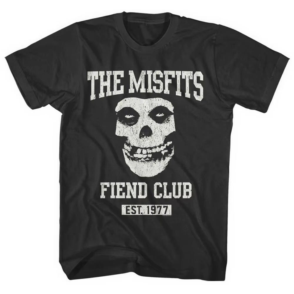 T-Shirt Fiend Club Misfits Band, 100% coton, graphique, pour hommes et femmes, Streetwear d'été