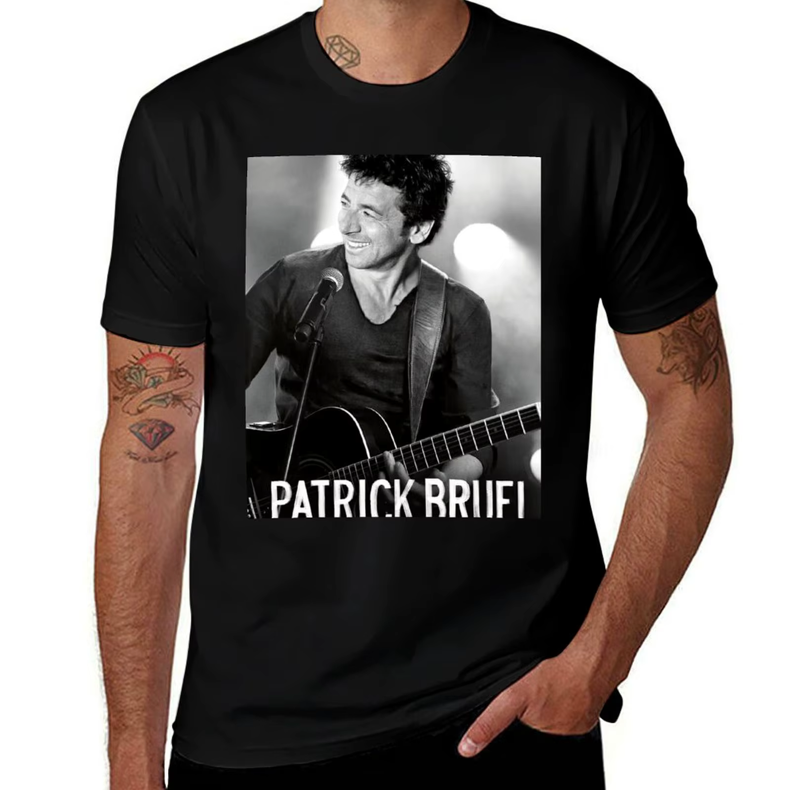 Patrick Bruel Tour 2022 T-Shirt homme T-Shirt coton haute qualité coton t-shirts haute qualité T-Shi