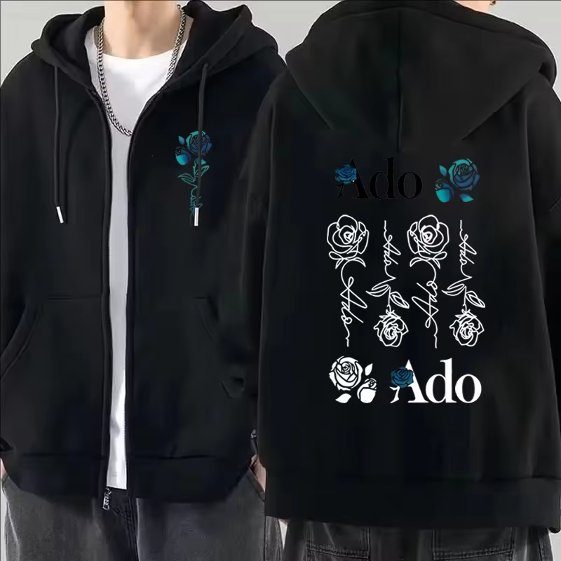 2025 Ado graphique imprimé sweat à capuche avec fermeture éclair automne hiver hommes femmes décontr