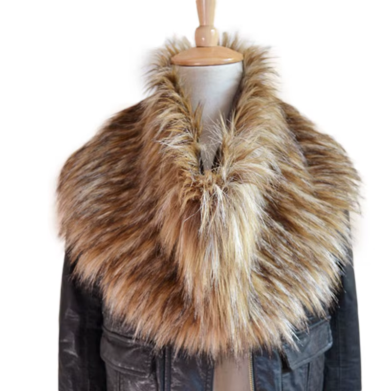 Femmes chaud fausse fourrure faux col châle hiver dames en peluche écharpe manteau doux moelleux cou