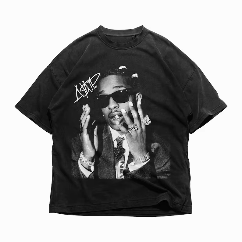 ASAP ROCKY T-shirt à manches courtes HIP HOP High Street hommes femmes gothique surdimensionné t-shi