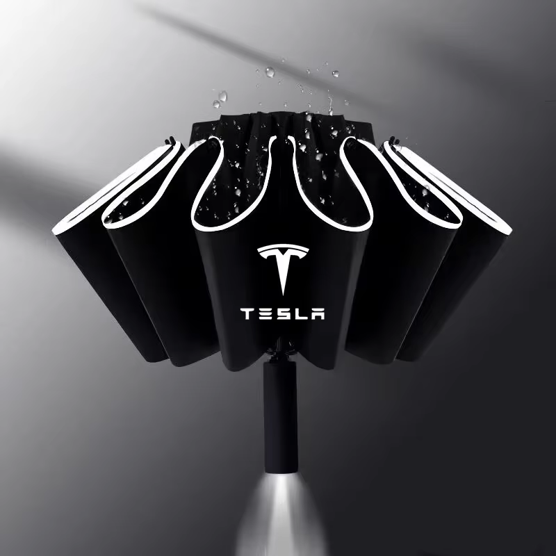 Parapluie automatique avec bande réfléchissante LED, pare-vent de pluie pour Tesla modèle 3 X S modè