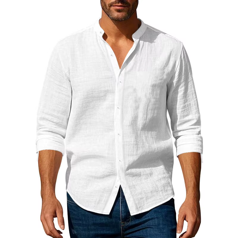 Jeu d'animaux chemises à manches longues pour hommes coton léger t-shirt décontracté chemise réguliè