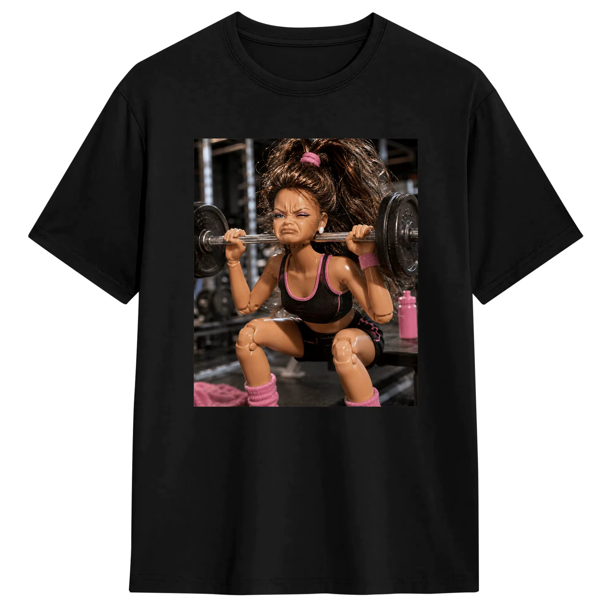 T-shirt vintage en coton à manches courtes, humoristique, avec motif 'Gym Girl' et 'Beach Disgusting