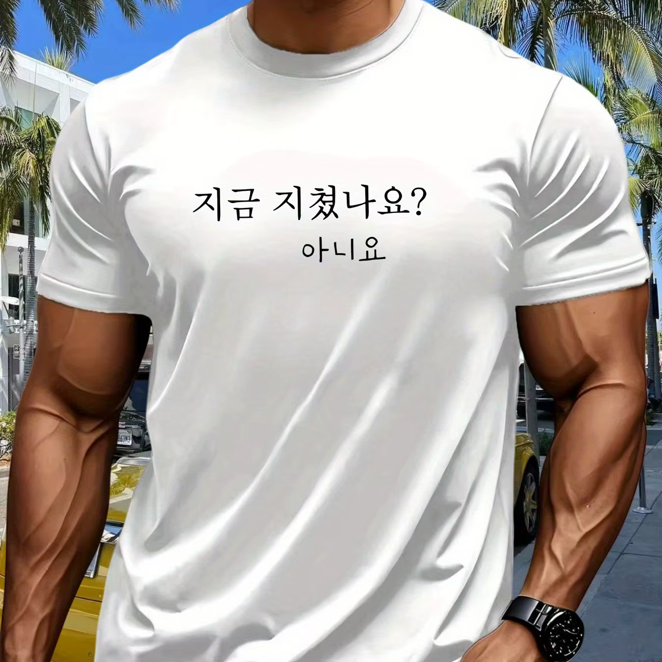 T-Shirt à manches courtes pour hommes, imprimé d'été, tendance, décontracté, sportif, haut polyvalen