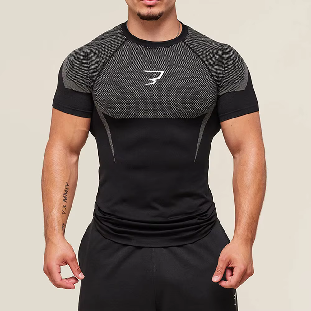 T-shirts pour hommes, t-shirts de course en plein air, hauts de sport pour la gym, vêtements de fitn