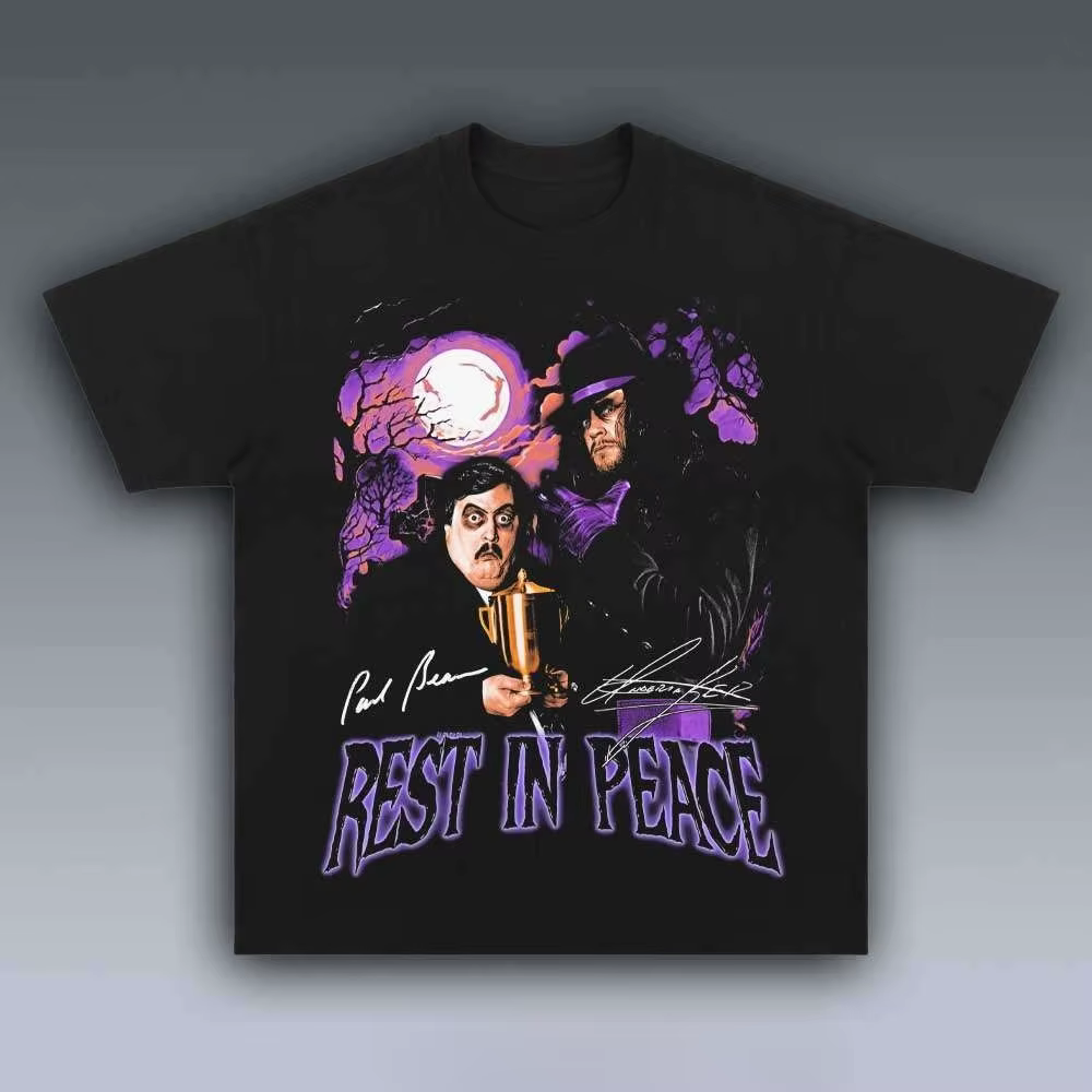 T-shirt graphique « Rest in Peace » The Undertaker & Paul Bearer pour hommes et femmes, style rétro,