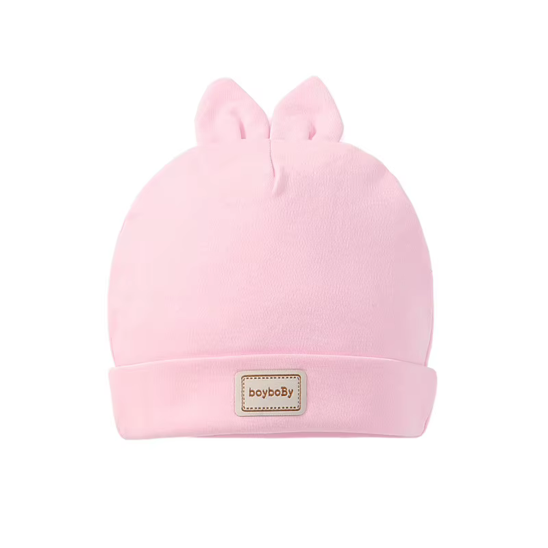 Chapeau de bébé pour nouveau-né, casquette de couleur unie, chapeaux de lapin pour enfants, en coton