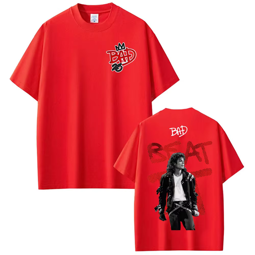T-shirts Michael Jackson The King of Pop Bad Era Tour pour hommes et femmes, mode vintage, manches c