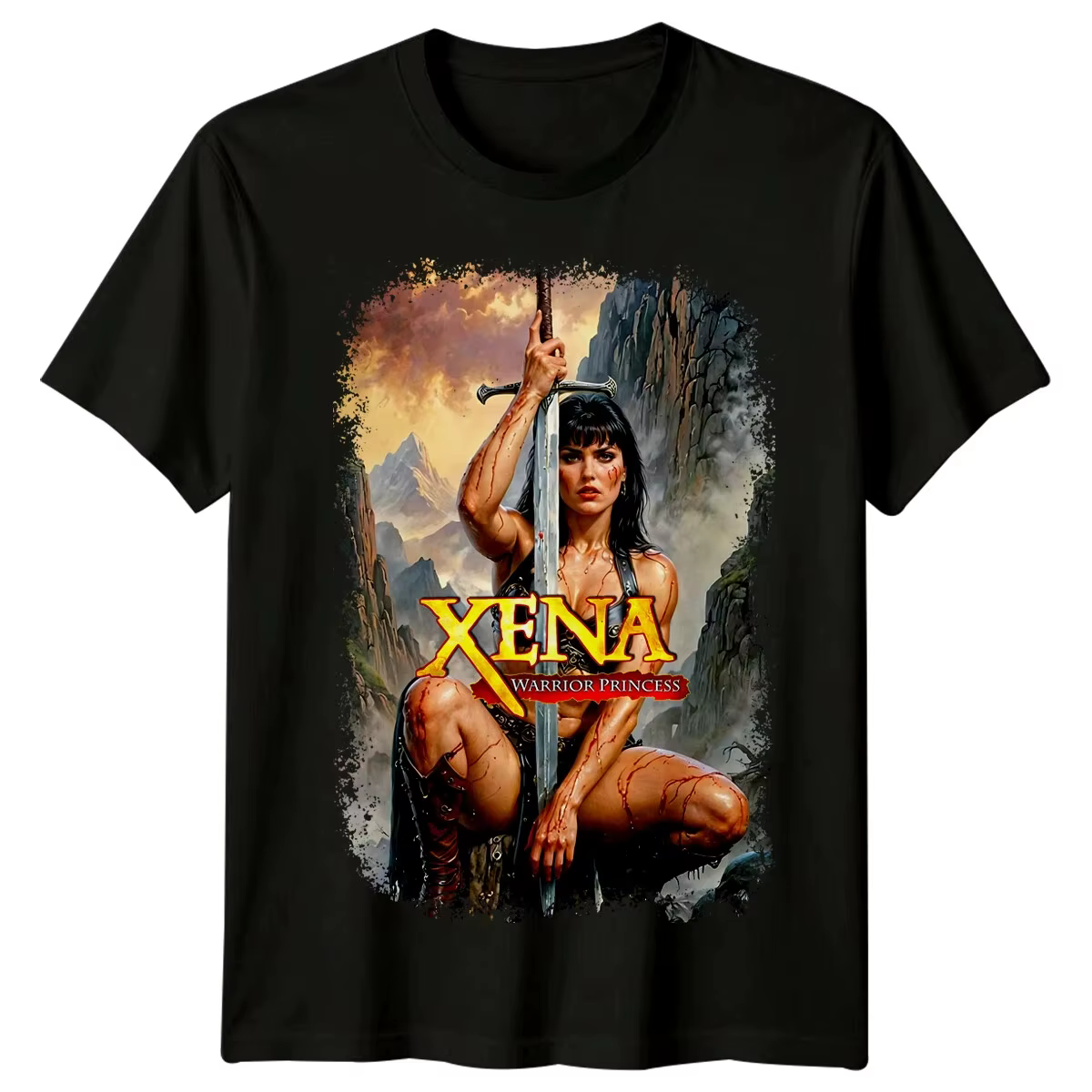 T-Shirt Xena Warrior Princess pour hommes, classique, fantaisie, action, série télévisée, graphique,