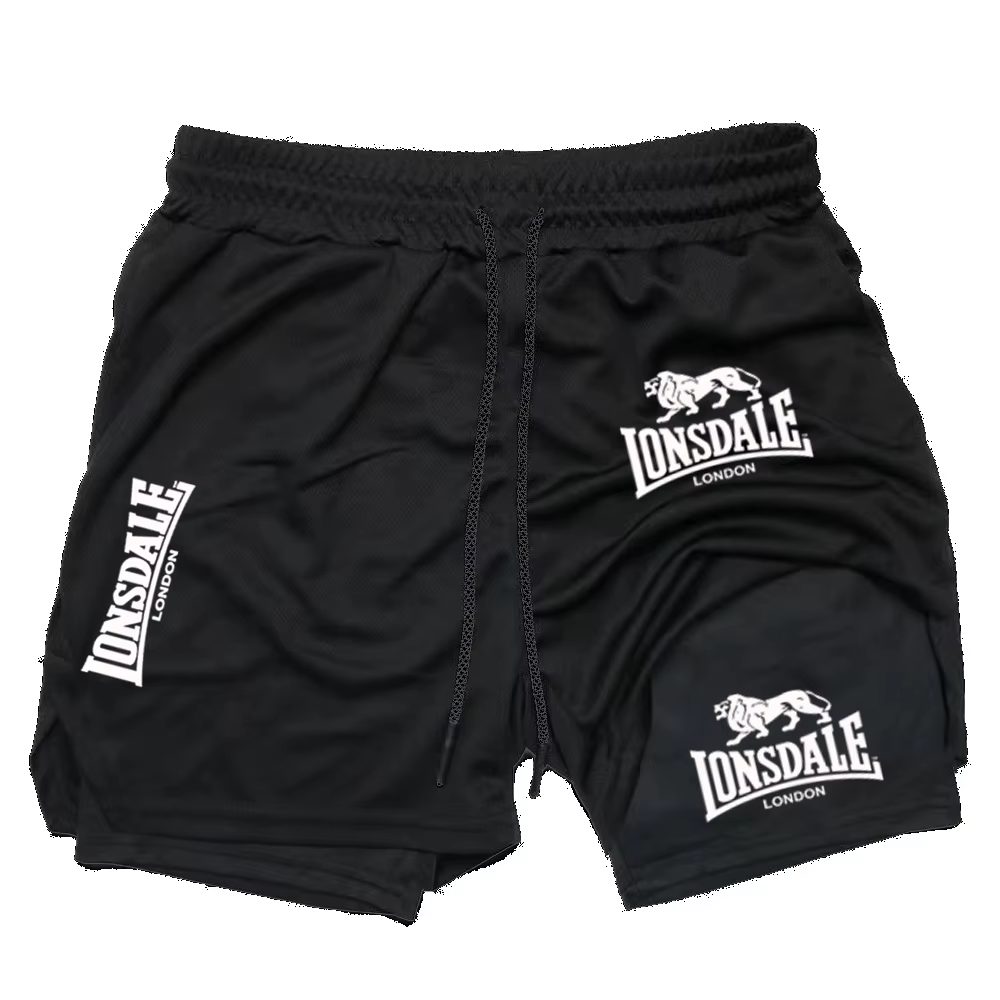 LONSDALE Short multi-poches pour hommes, short de plage, de sport et de loisirs, short moulant doubl