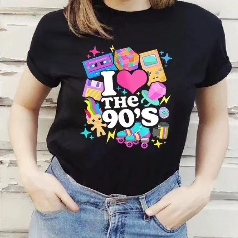 T-shirt « Back To 90s I Love 90 » - Né dans les années 80, mais les années 90 m'ont façonné - Chemis