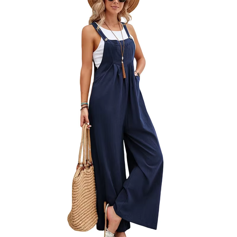 Pantalon long décontracté à bretelles pour femme, style euro-américain, en promotion