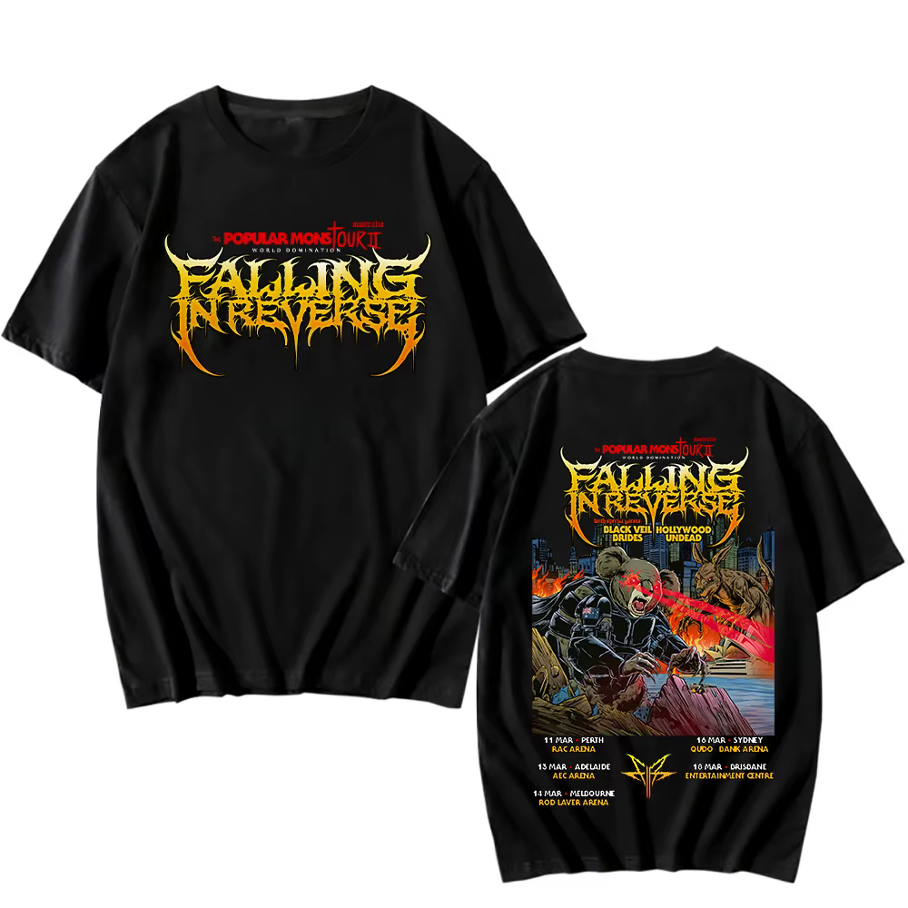 Falling in Reverse populaire Mons Tour II T-shirt mode hommes femmes vêtements métal Funko nouveau T