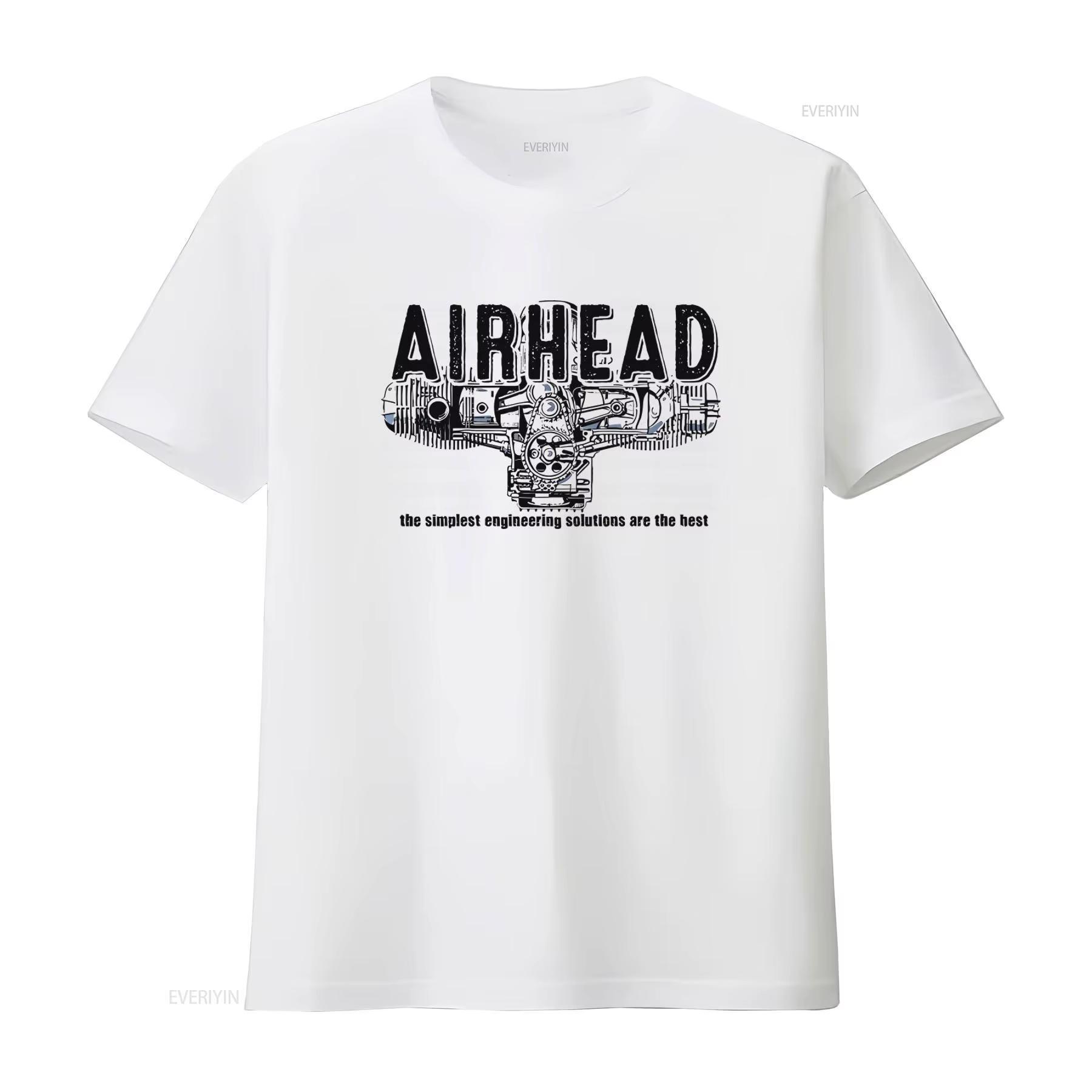 T-shirt Moto R80 R100 GS, Moteur bicylindre Airhead Boxer, Design technique simple, vintage, légèrem