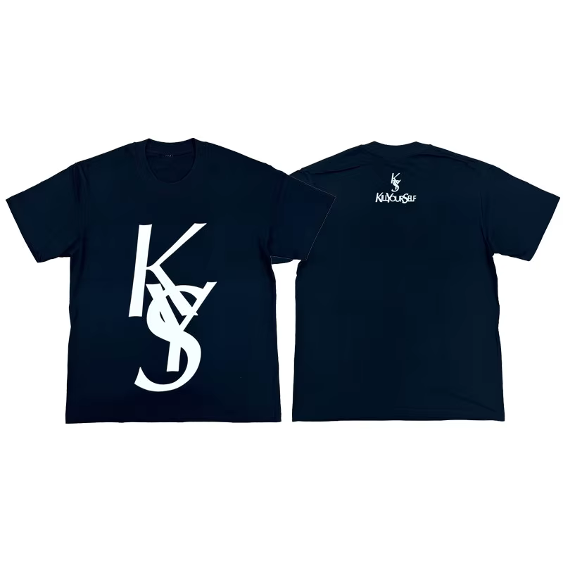 T-shirts en coton pur à manches courtes et col rond avec slogan poétique de Tagore, série homme et f