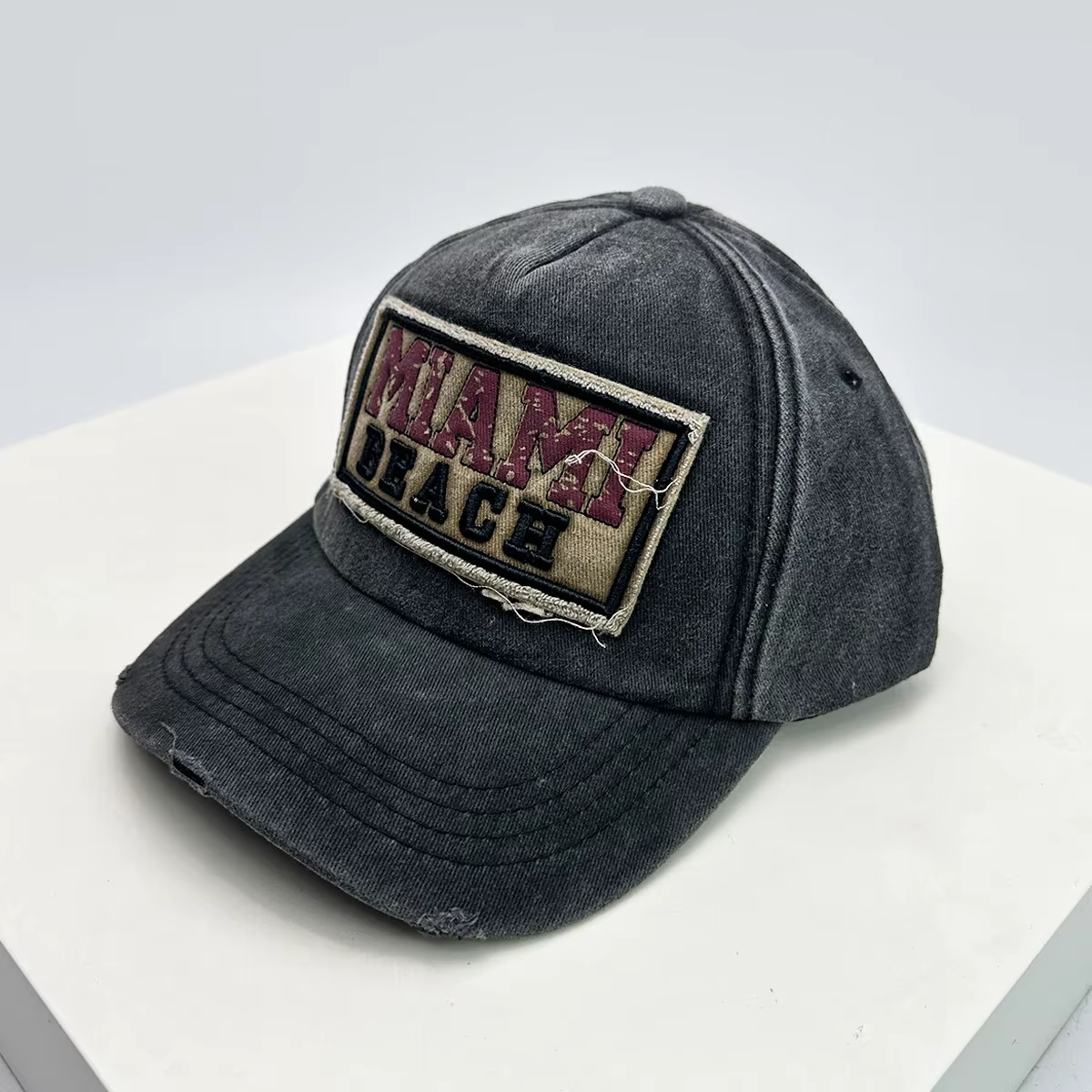 MIAMI-Chapeaux de baseball brodés unisexes, Casquettes à visière de style cassé, Pare-soleil, Rétro,