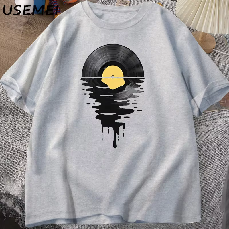 T-shirt Vinyle Cool Coucher de Soleil Vintage pour Amateurs de Musique, DJ, Professeurs de Musique –