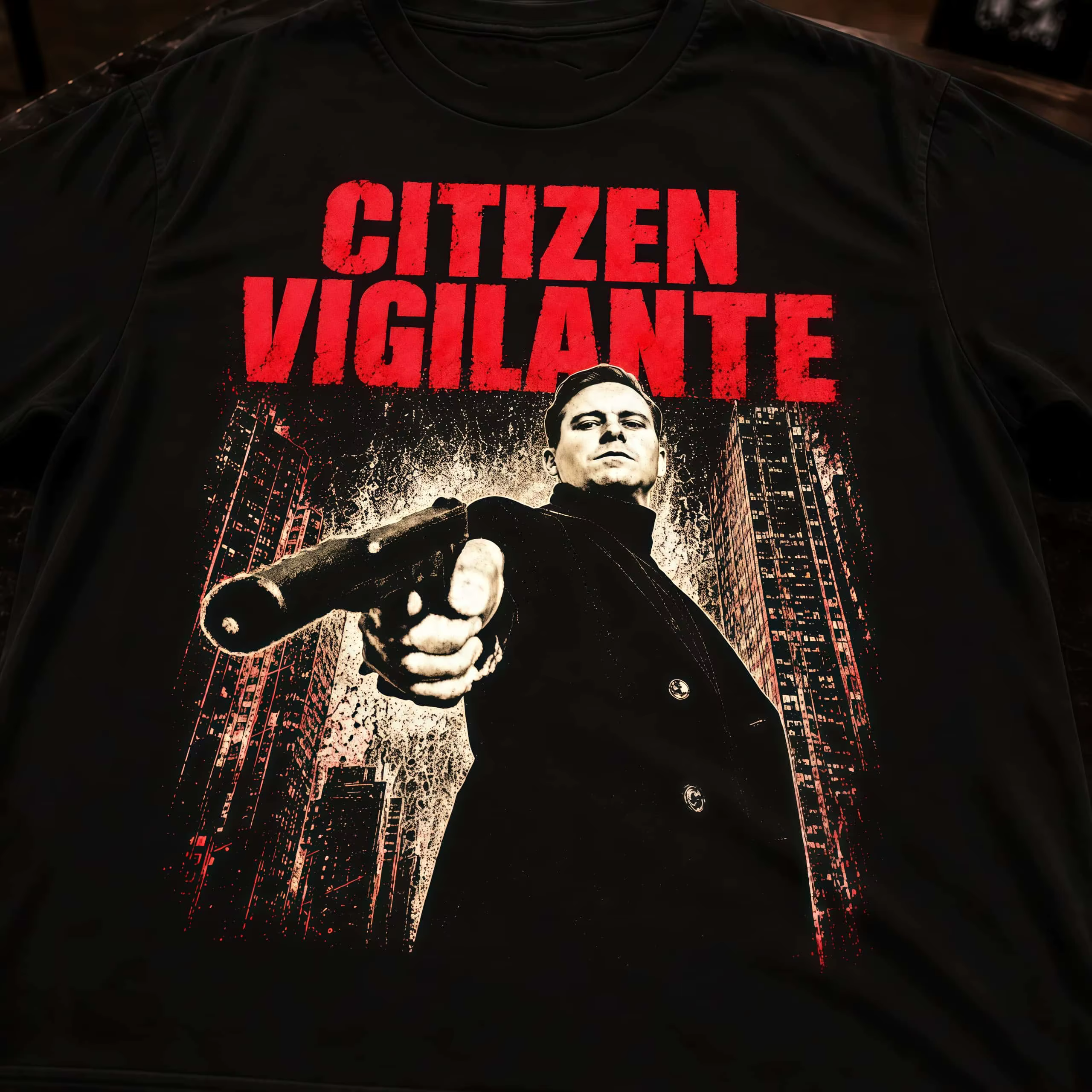 T-shirt Citizen Vigilante Death Wish Reminiscence Graphic Urban Noir, affiche de film des années 70,