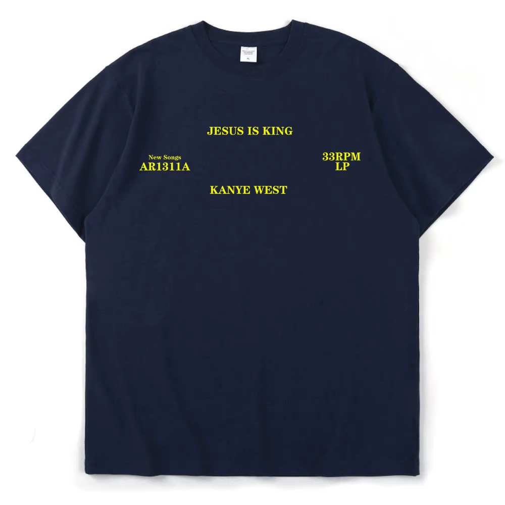 T-shirt Kanye West Jesus Is King, streetwear rétro Harajuku en coton de haute qualité à manches cour