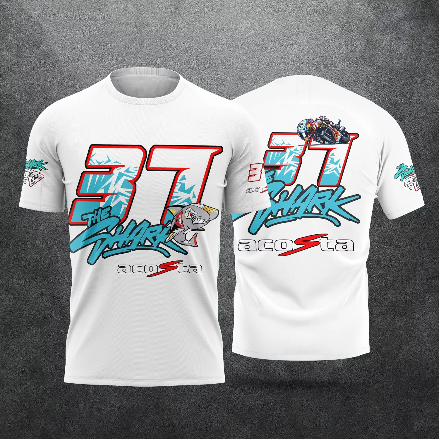 Nouveau T-shirt 2026 imprimé 3D motif Requin du pilote Pedro Acosta n°37, pour homme et femme, décon