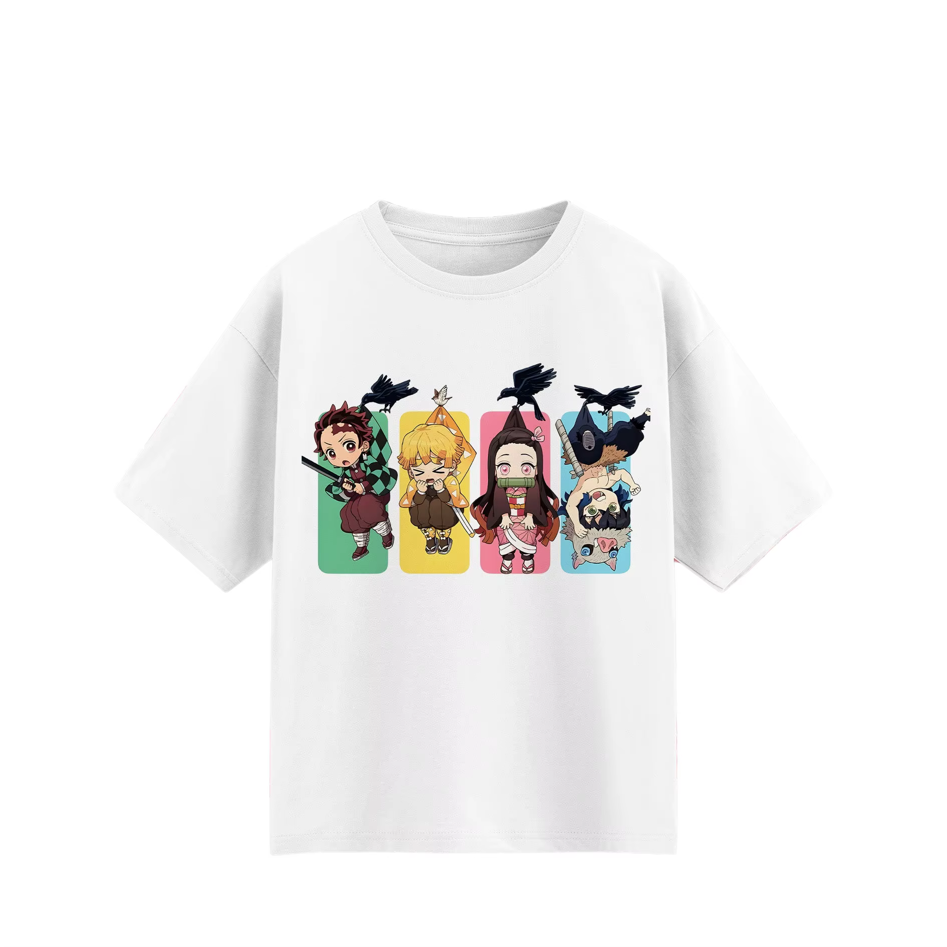 T-shirt Anime Demon Slayer pour hommes et femmes, vêtements d'été en coton, à la mode, respirant, po