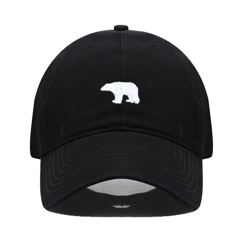 Casquette de baseball brodée Little Bear pour femmes et hommes, casquette de papa en coton lavé doux
