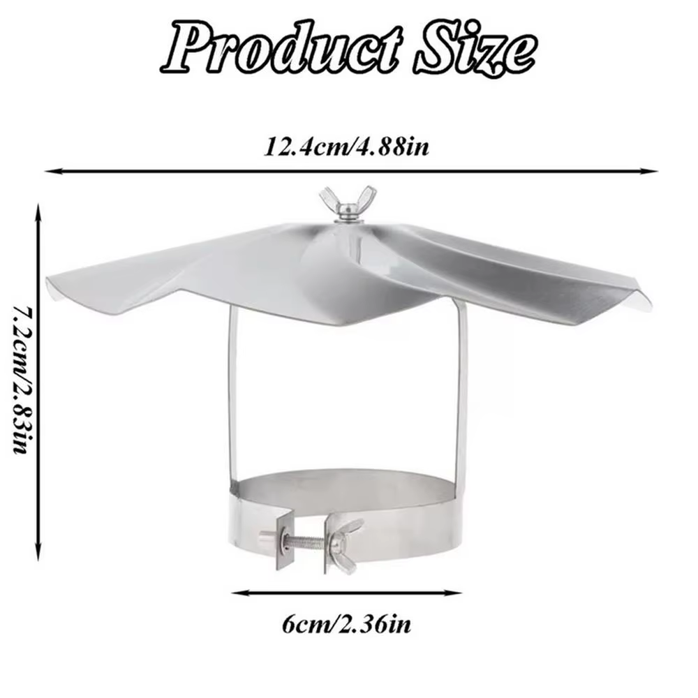 Chapeau de pluie en acier inoxydable pour poêle à bois de camping, capuchon de ney tendance, poêle à