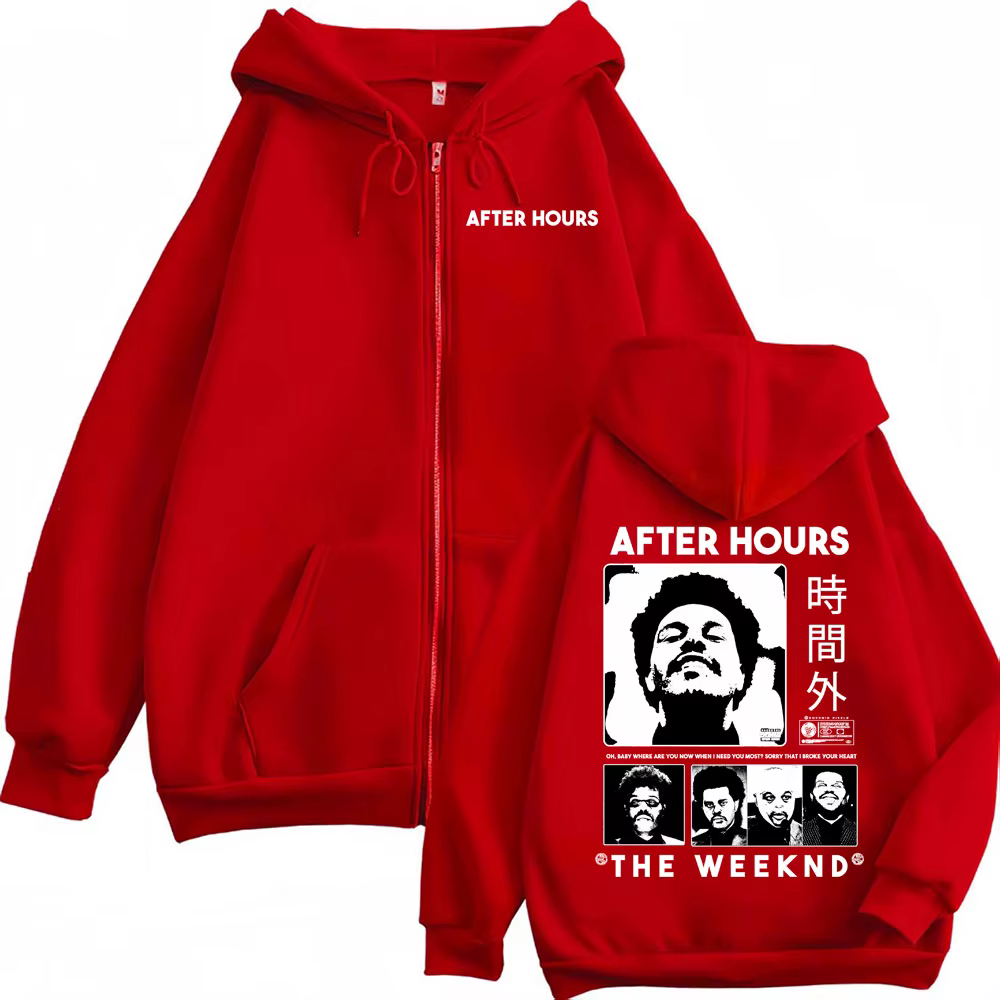 The Weeknd After Hours Til Dawn – sweat-shirt à capuche avec fermeture éclair pour hommes et femmes,