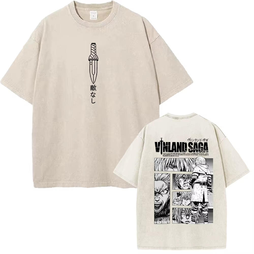 VINLAND SAGA Manga T-shirt graphique Thorfinn Vintage lavé surdimensionné T-shirt hommes femmes vête