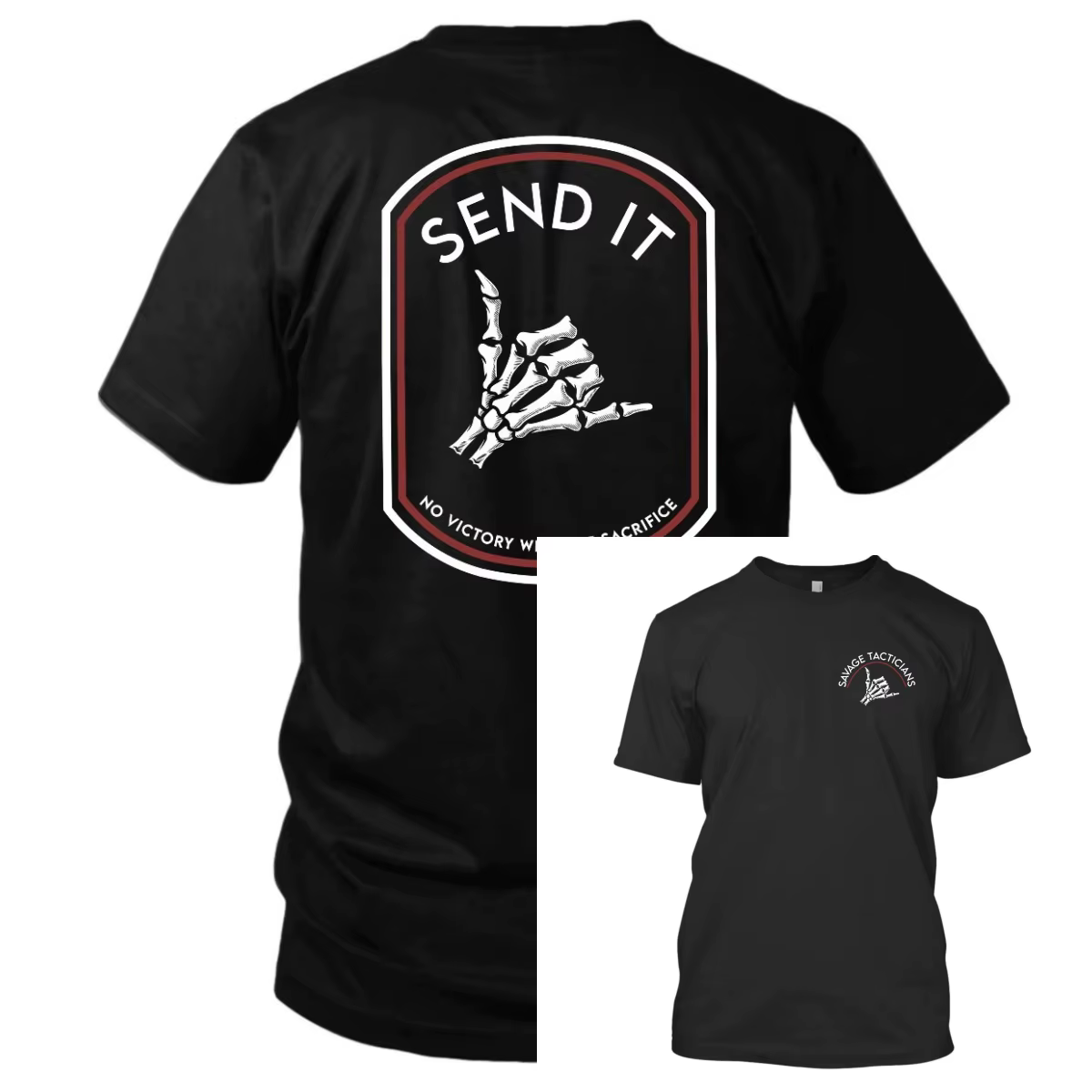 T-shirt Send It – Savage Tacticians, ventilation par échappement pour un refroidissement optimal, ad