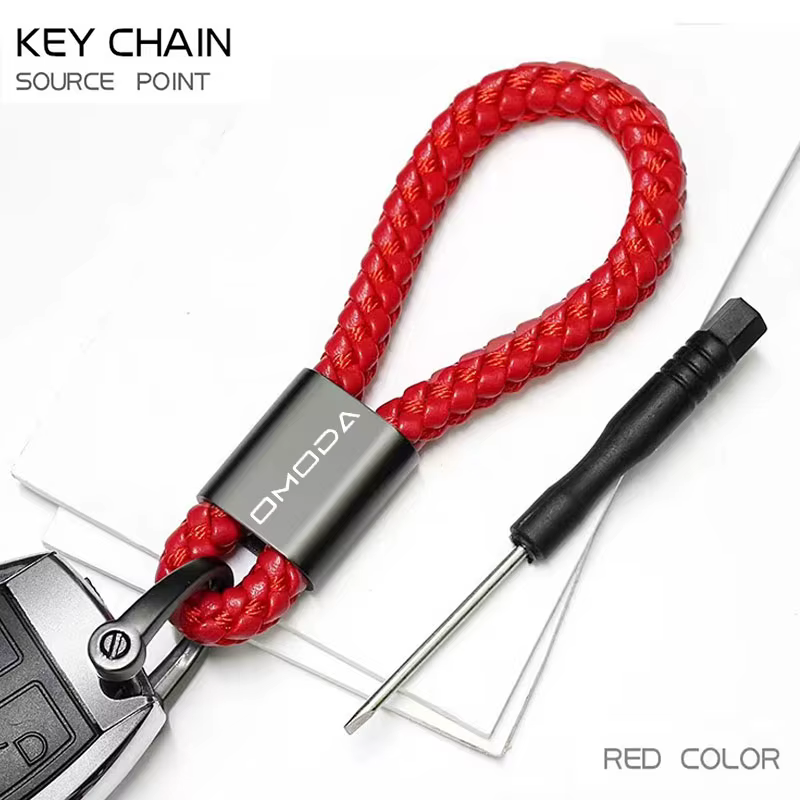 Accessoires de voiture 2026 : Porte-clés en métal avec corde tressée et logo personnalisé pour Chery