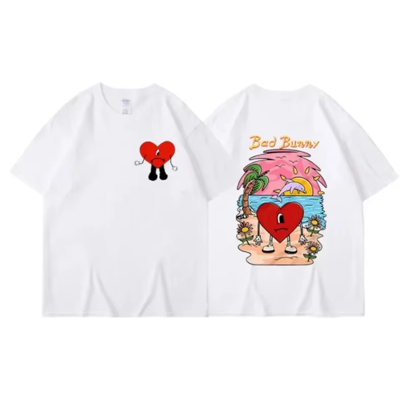 Bad Bunny T-shirt femme T-shirt style décontracté été rue manches courtes mode Harajuku T-shirt vête