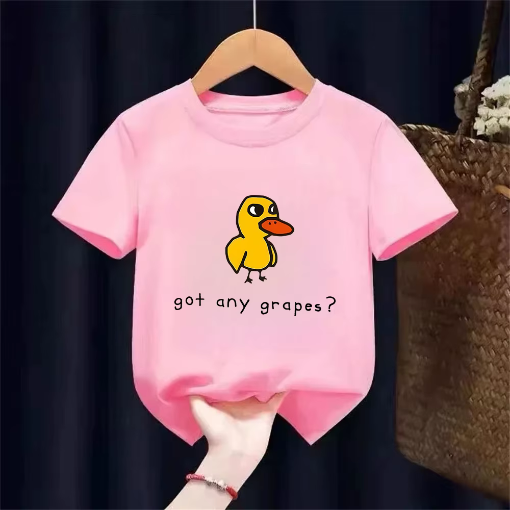 T-shirt pour enfants avec imprimé The Duck Song Got Any Grapes, hauts décontractés d'été en pur coto