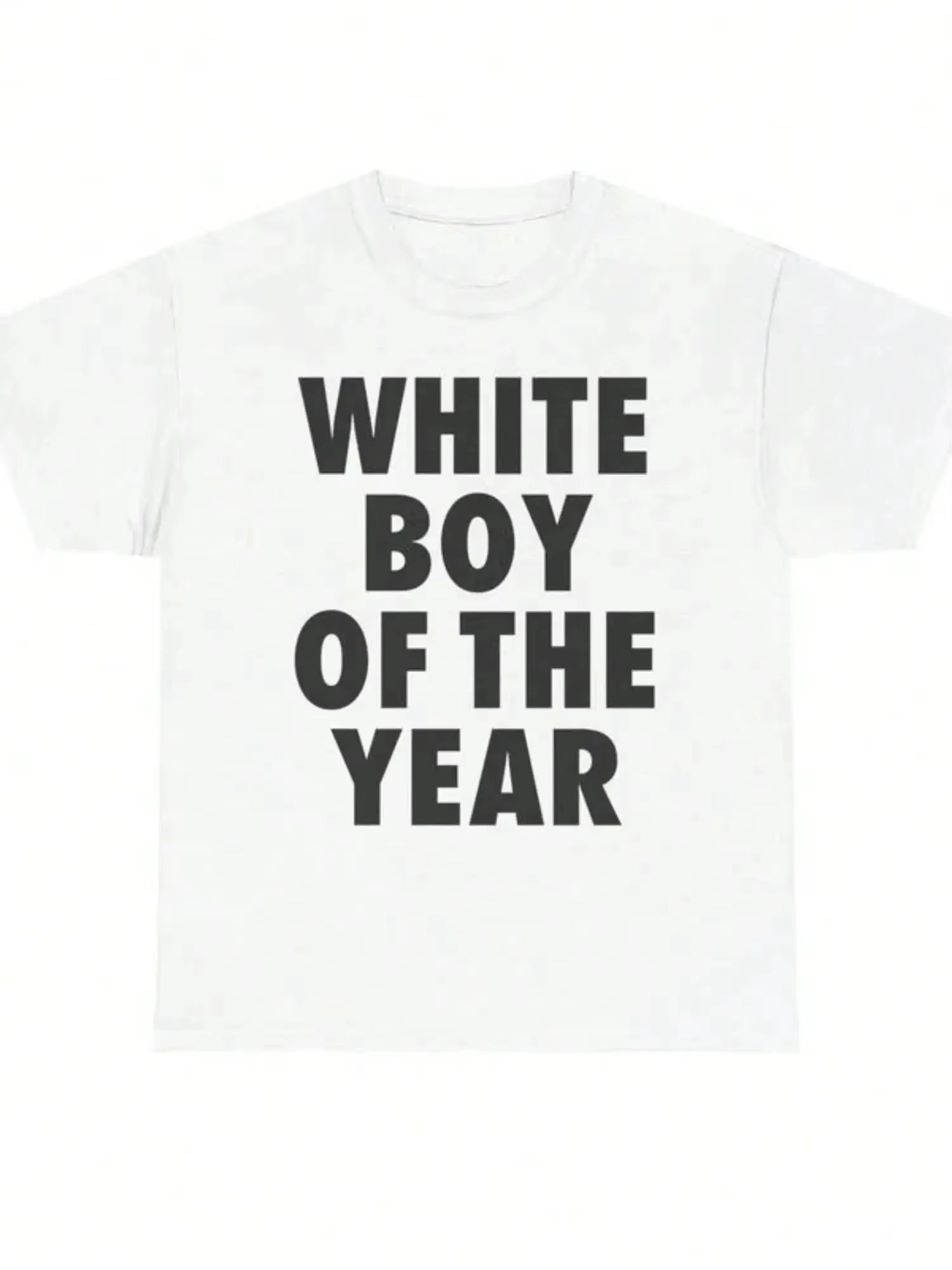 T-shirts WHITE BOY OF THE YEAR – Style Rétro Décontracté Streetwear Vintage, T-shirt Ample à Imprimé