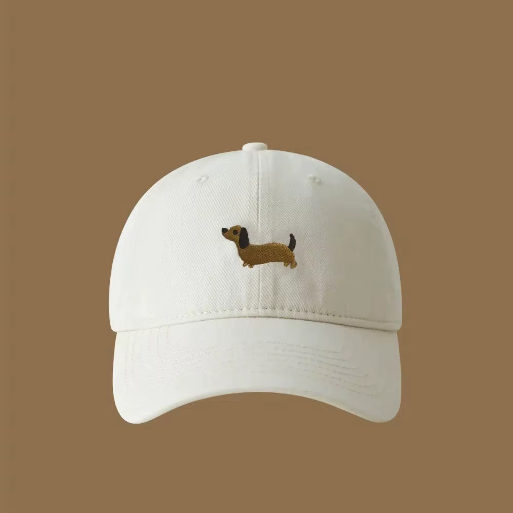 Casquette de baseball style coréen tendance avec broderie animale de dessin animé, chapeau de soleil