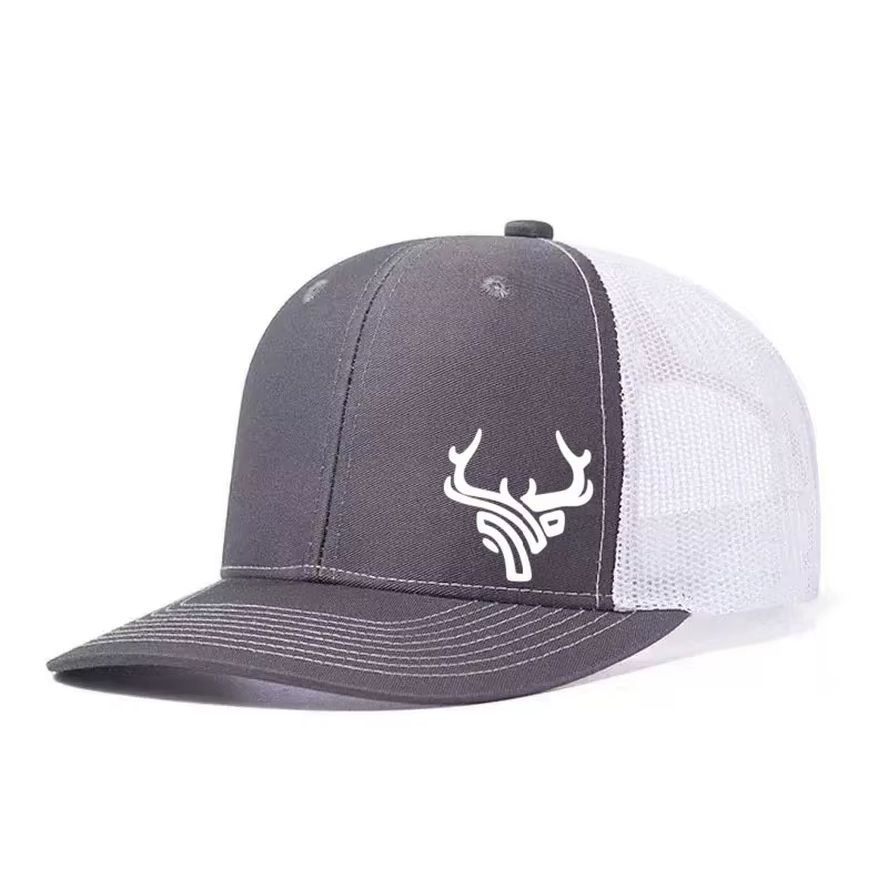 Casquette de baseball réglable imprimée tête de cerf, casquette snapback respirante en maille pour l