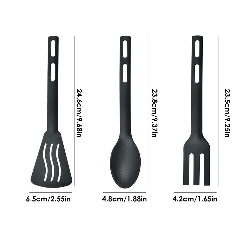 Ensemble d'ustensiles de cuisine en nylon, kit de couverts robustes avec spatules antiadhésives, acc