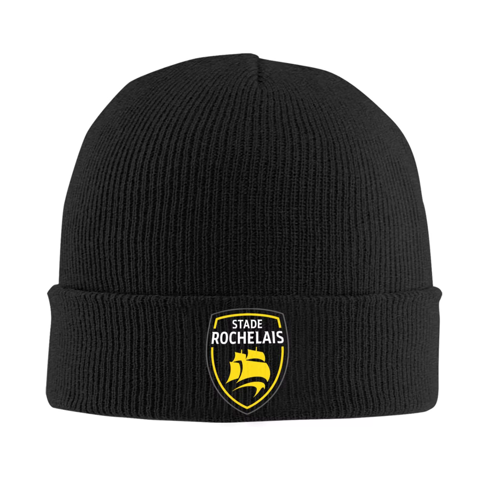 Stade Rochelais Rugby Logo Beanie Hat Casquette d'hiver drôle pour hommes femmes chaud noir tricot c