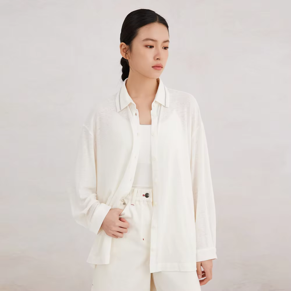 K3083X chemisier long en lin vêtements de luxe pour femmes vêtements de printemps et d'été de haute 