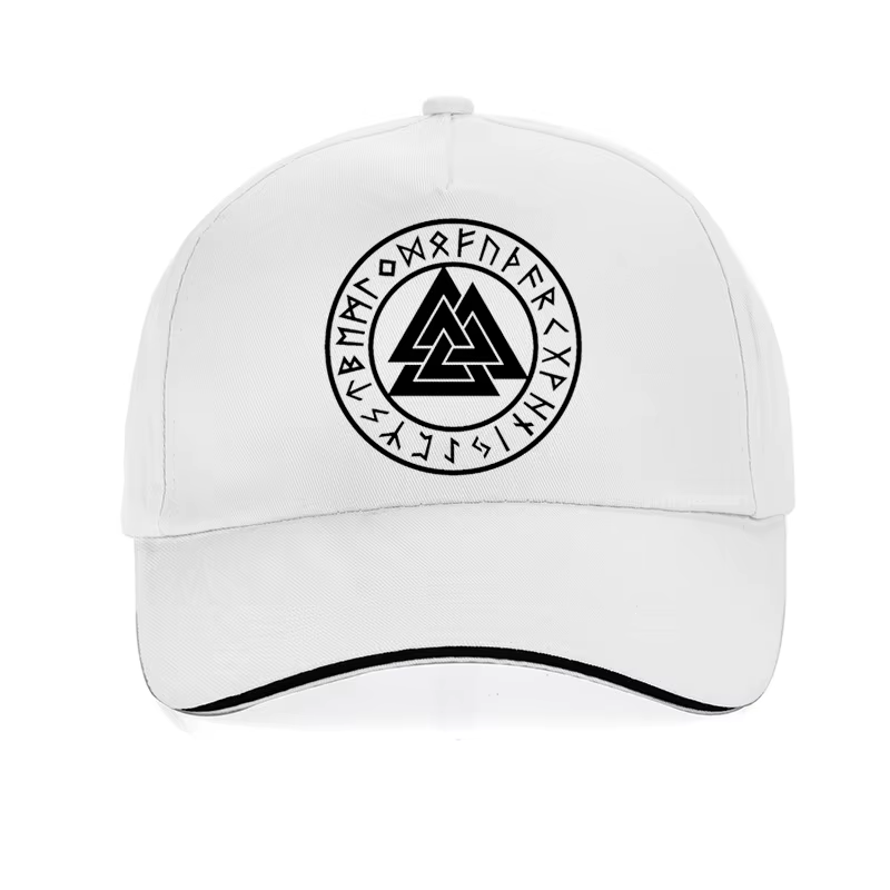 Casquette de baseball style nordique Viking avec perles runiques, motif loup, symbole d'Odin, casque