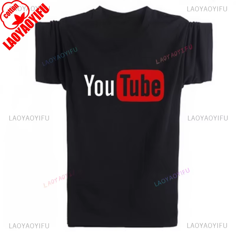 2024 YouTube Logo imprimé dame T-shirts marque Modal hauts décontracté personnalisé mâle à manches c