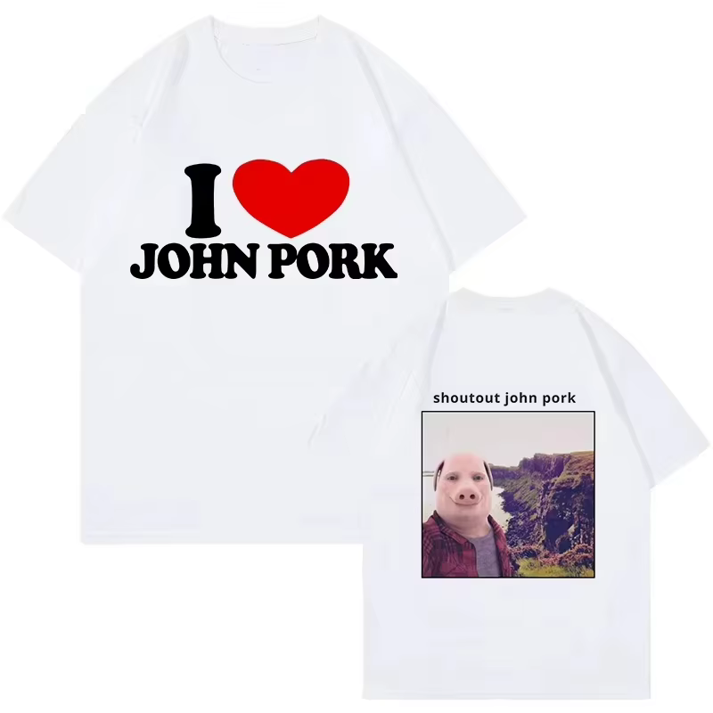 T-shirt drôle à imprimé cochon pour hommes et femmes, John Pork Is Calling, Answering The Phone, T-s