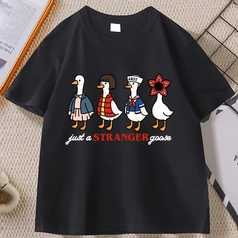 Just A Stranger Goose T-Shirt pour hommes femmes drôle oie parodie T-Shirt graphique T-Shirt à la mo