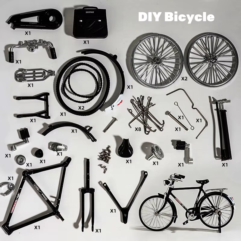 Cadeau d'anniversaire 1:10 bricolage rétro modèle de vélo jouets accessoires d'assemblage Mini Kit d